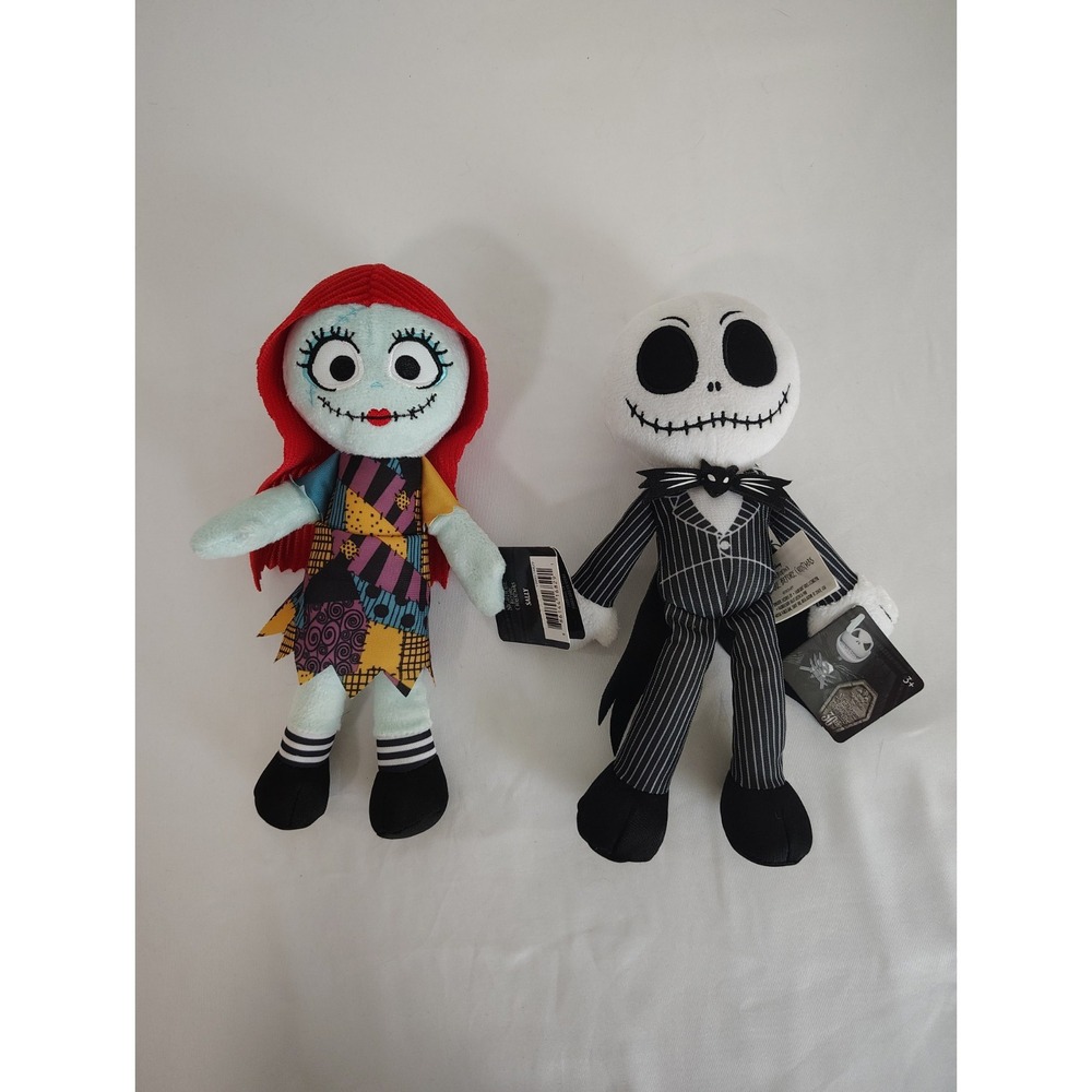 Disney Nightmare Before Christmas Jack Skellington and Sally Plush - NEW NWT